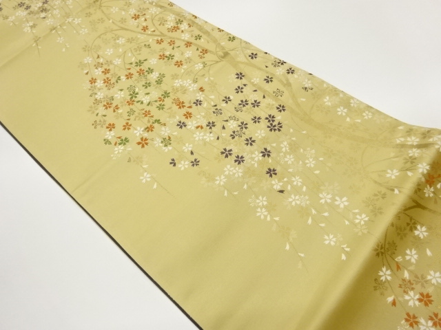 JAPANESE FUKURO OBI / REVERSIBLE / WOVEN WEEPING SAKURA